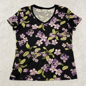 Tommy Bahama Women’s V-Neck Short Sleeve Shirt Floral Medium